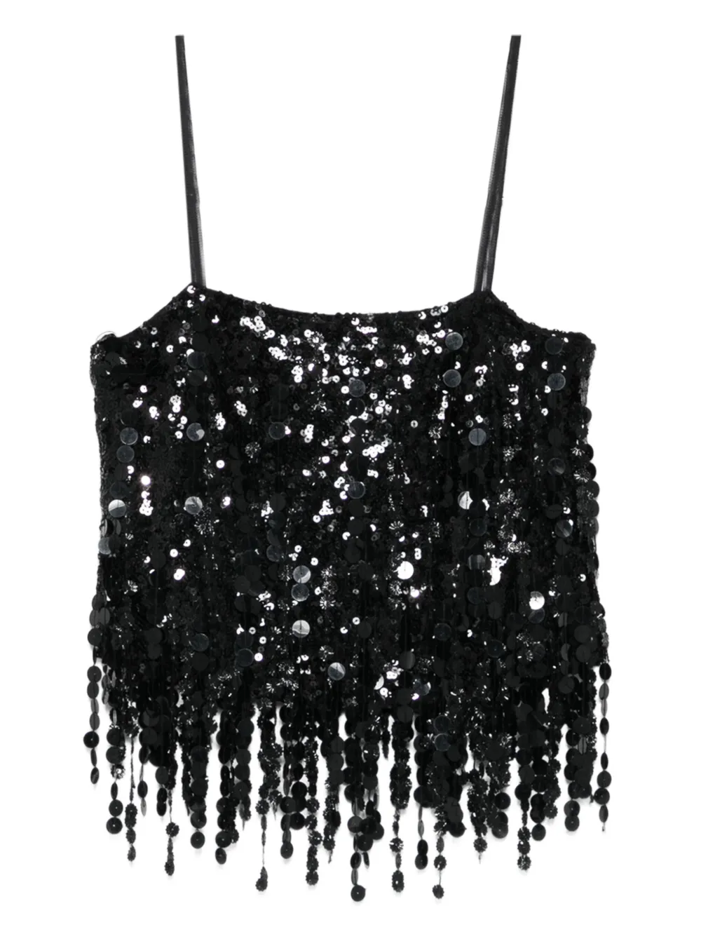 Blumarine sequin fringed top | Black | Image 1