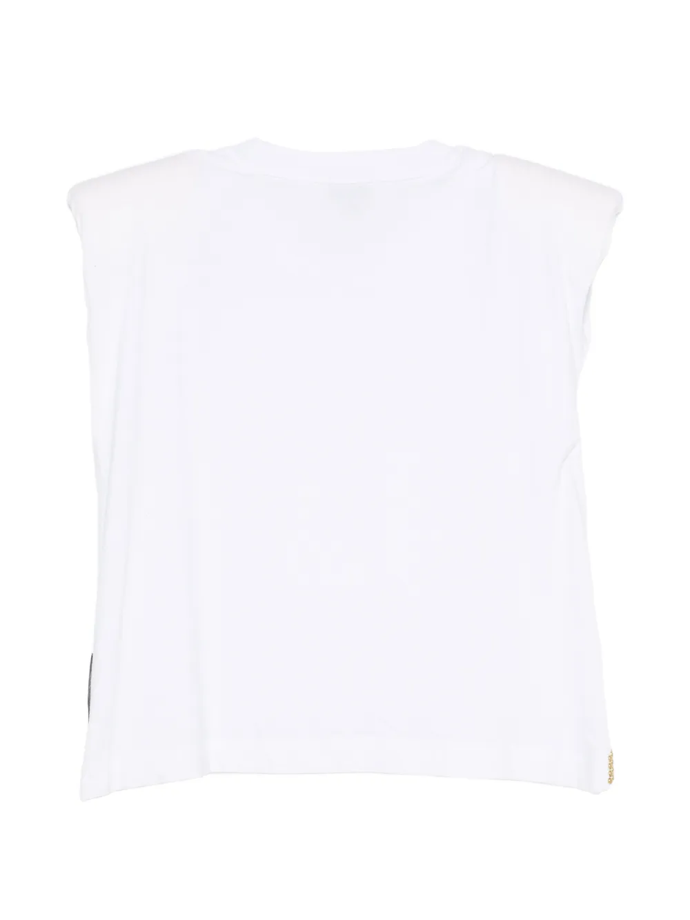 Just Cavalli T-shirt met studs en gewatteerde schouders Wit