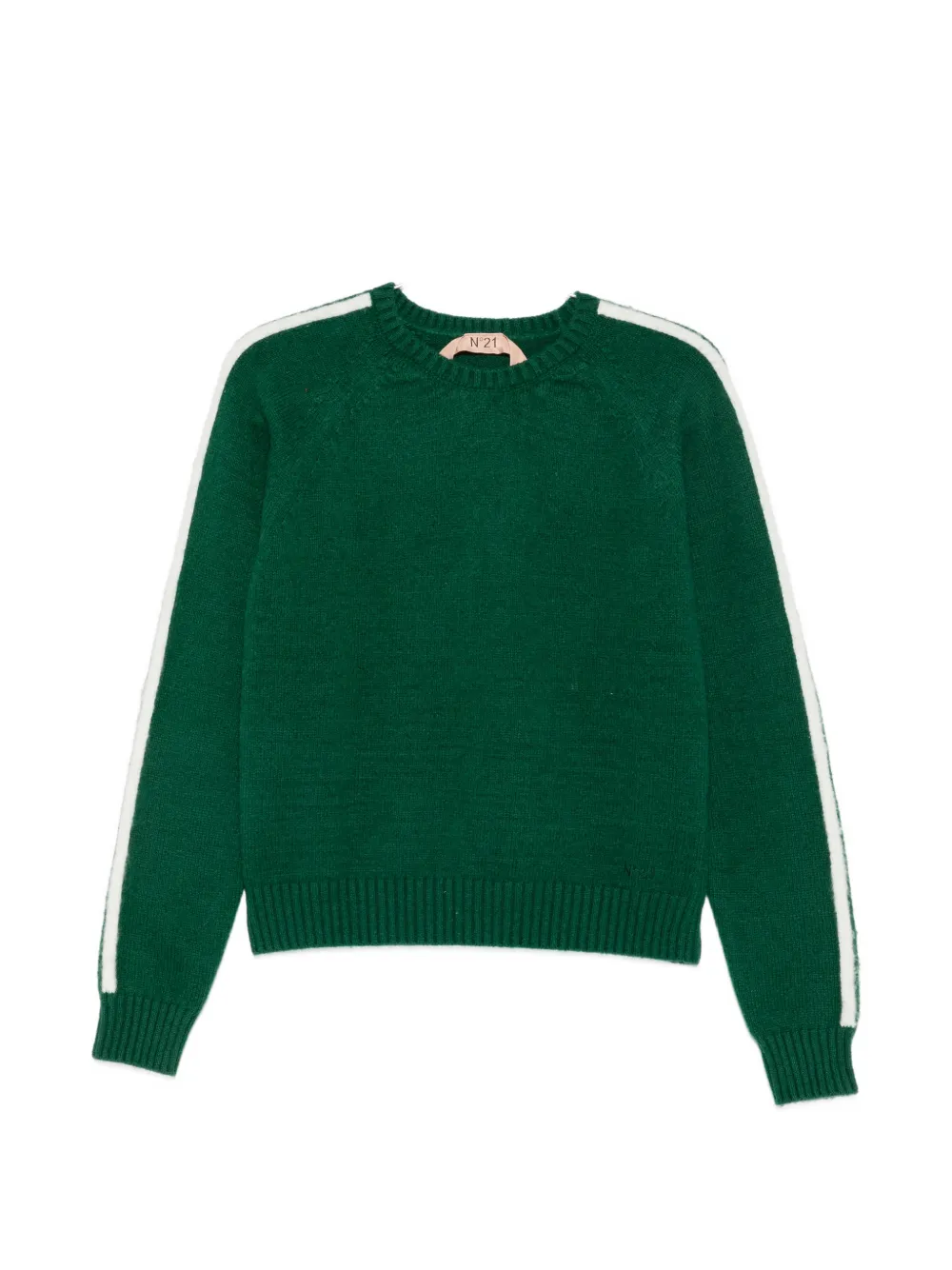 Nº21 side-stripe raglan-sleeve sweater - Verde