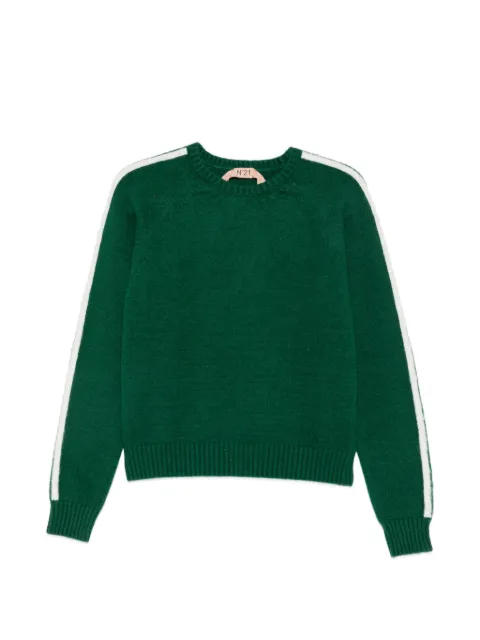 Nº21 side-stripe raglan-sleeve sweater