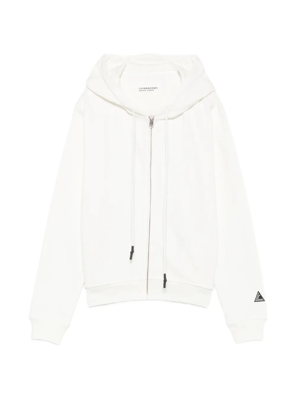 Liviana Conti zip-fastening drawstring hoodie - Nude