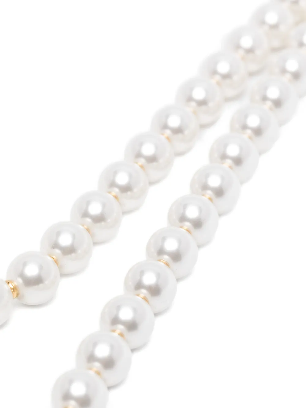 Blumarine Faux-pearl Logo Necklace In Silver