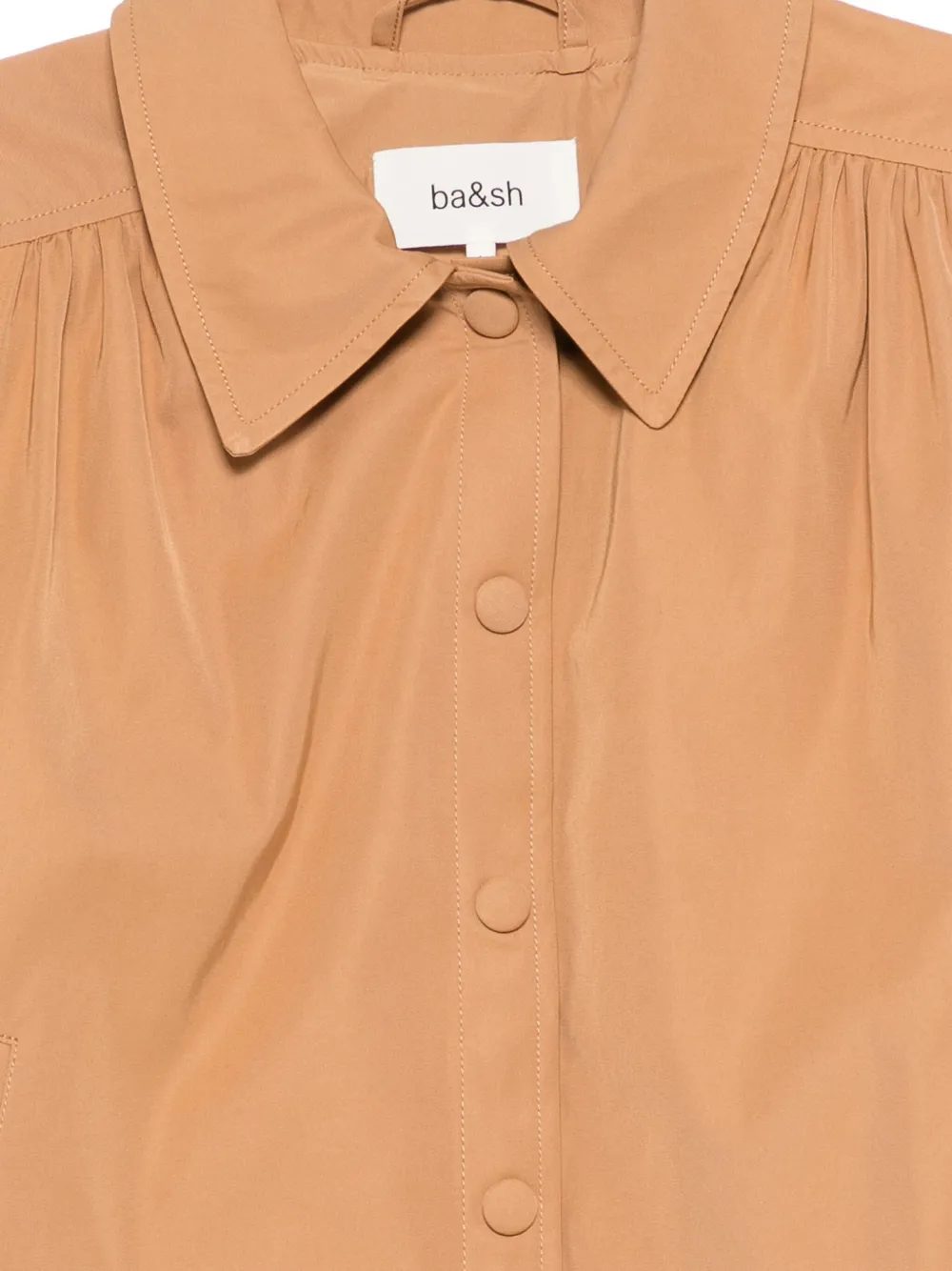 Ba&sh Icon Button Puff-sleeve Overshirt In Brown