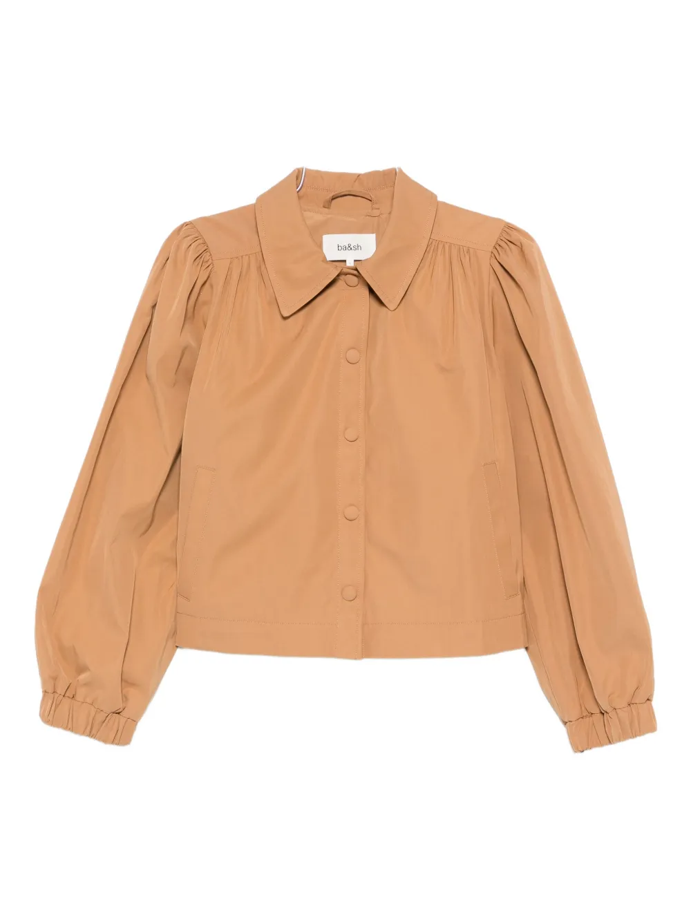 Ba&sh Icon Button Puff-sleeve Overshirt In Brown