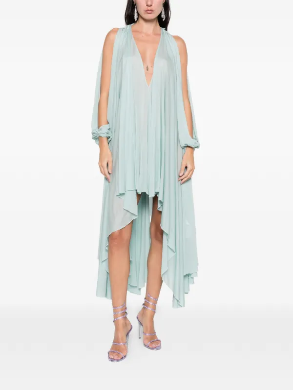 bluemarine ruffled silk dress BLUMARINE