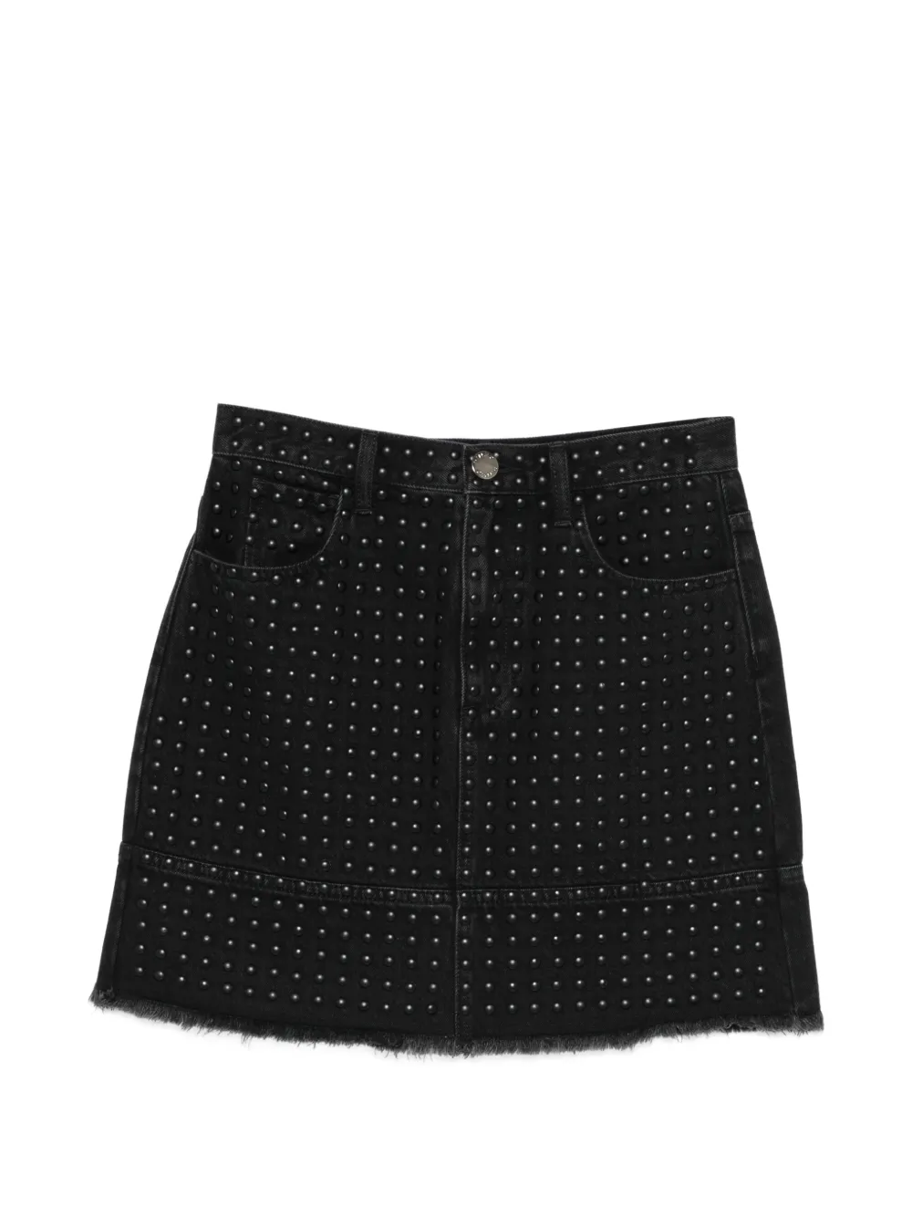 PINKO Laredo studded frayed mini skirt - Schwarz