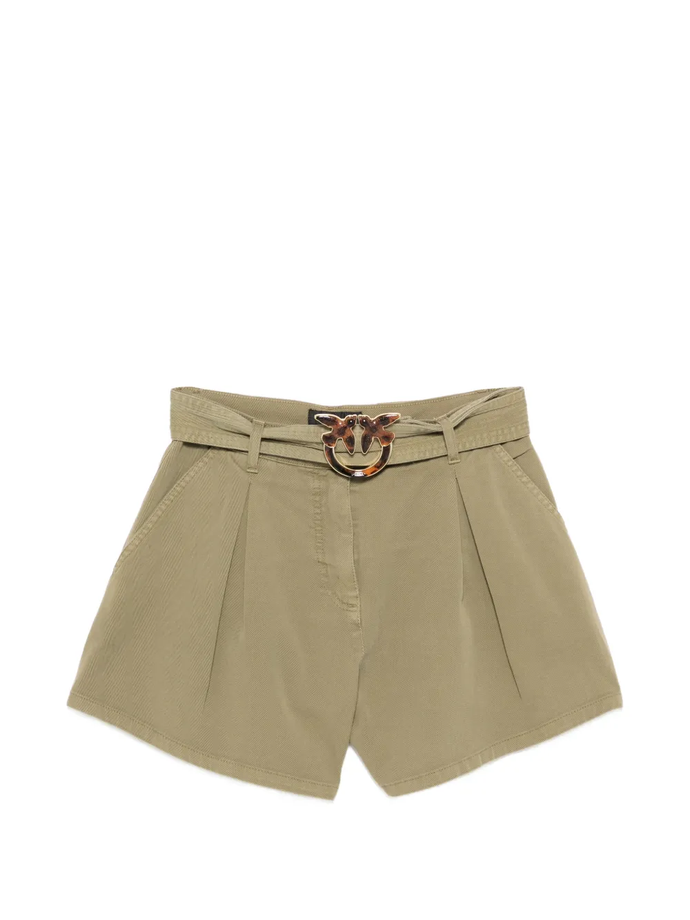PINKO Love Birds belted shorts - Verde
