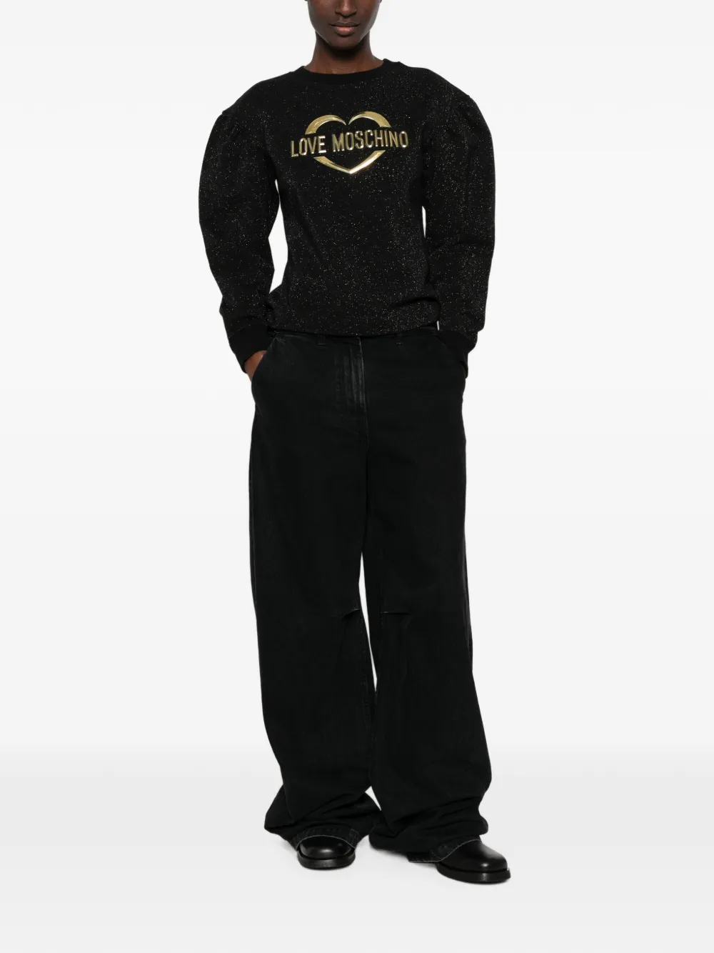 Love Moschino Sweater met logoprint Zwart