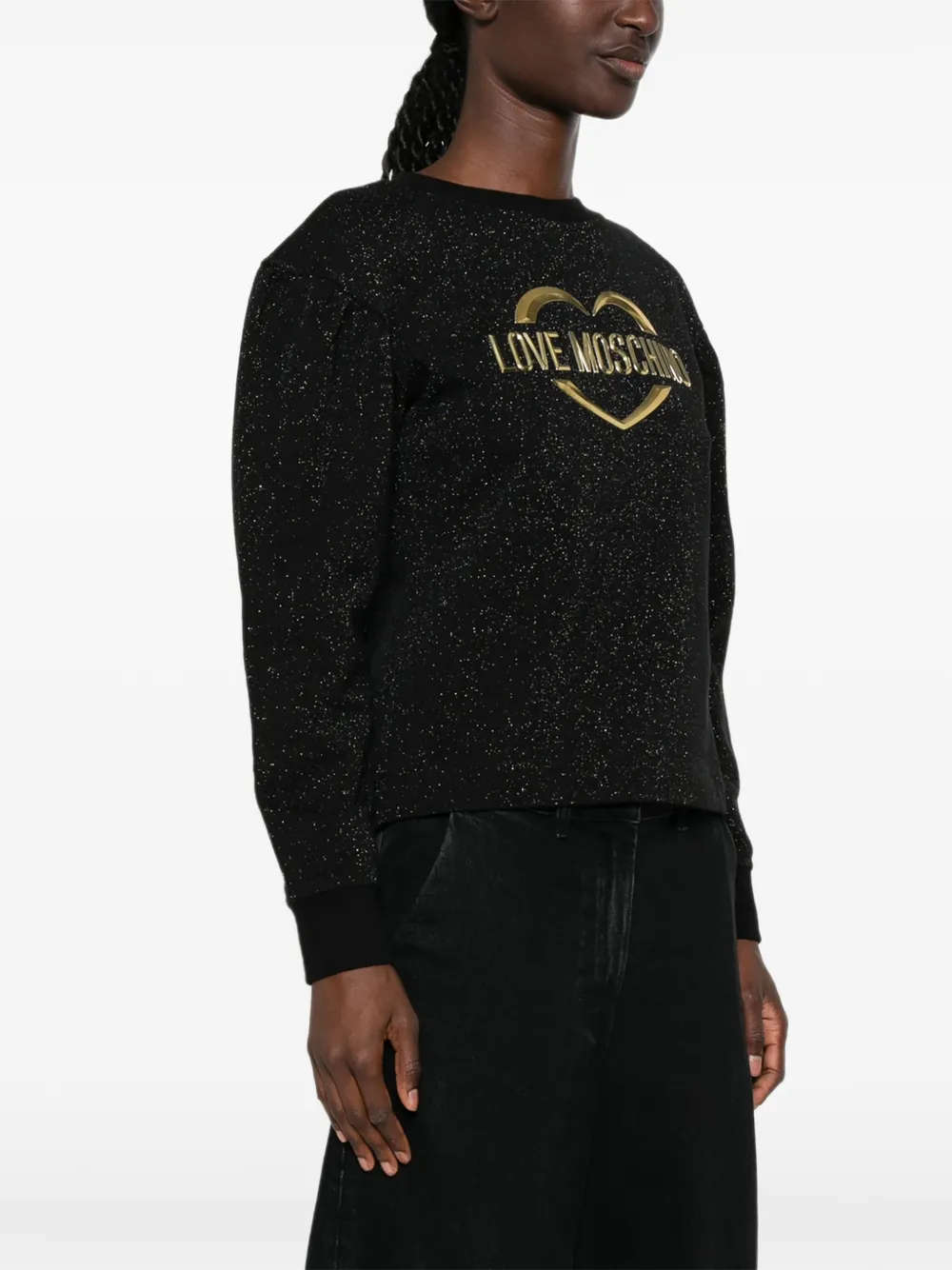 Love Moschino Sweater met logoprint Zwart