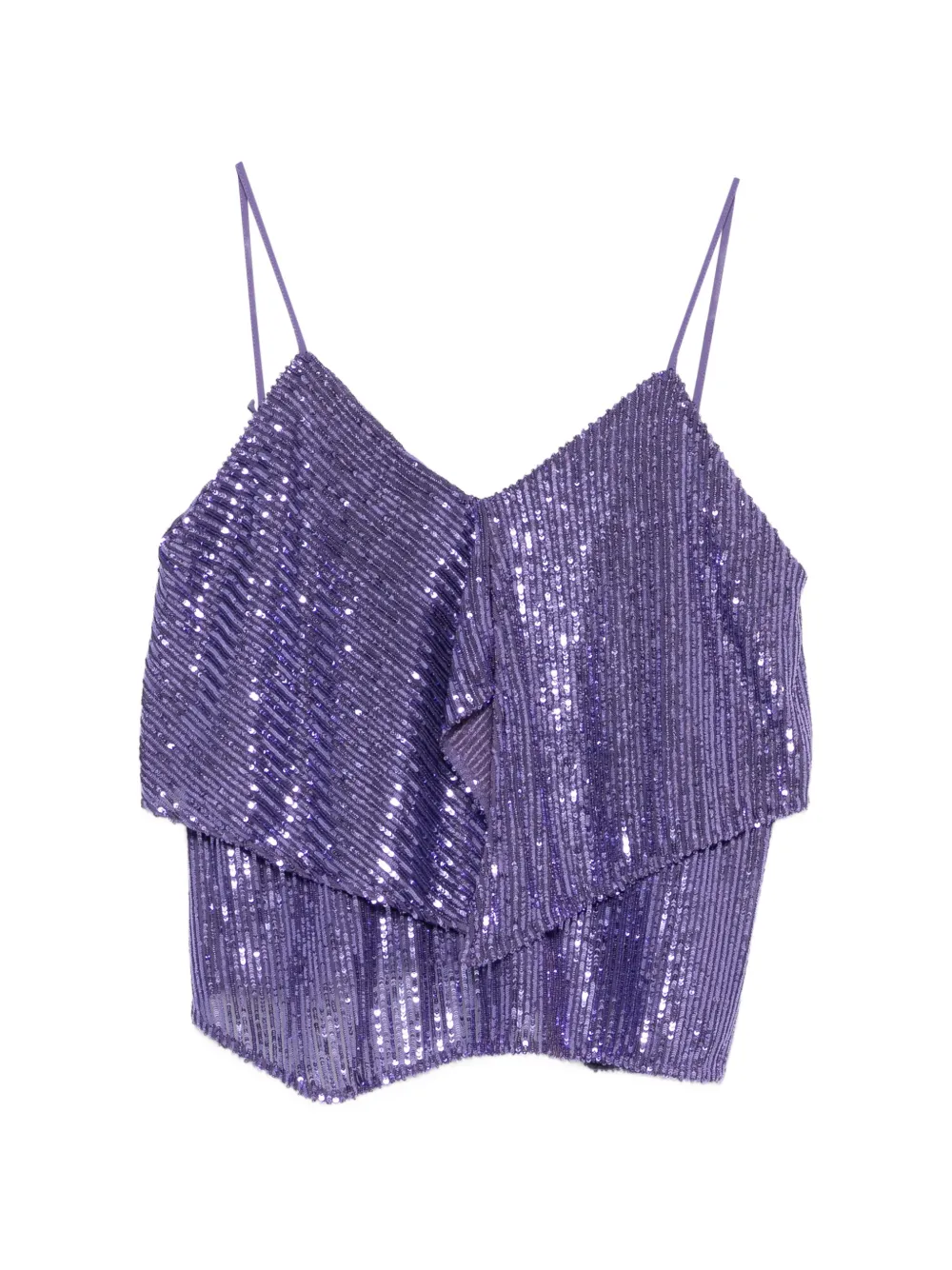 PINKO Tosato sequin-embellished ruffled top - Viola