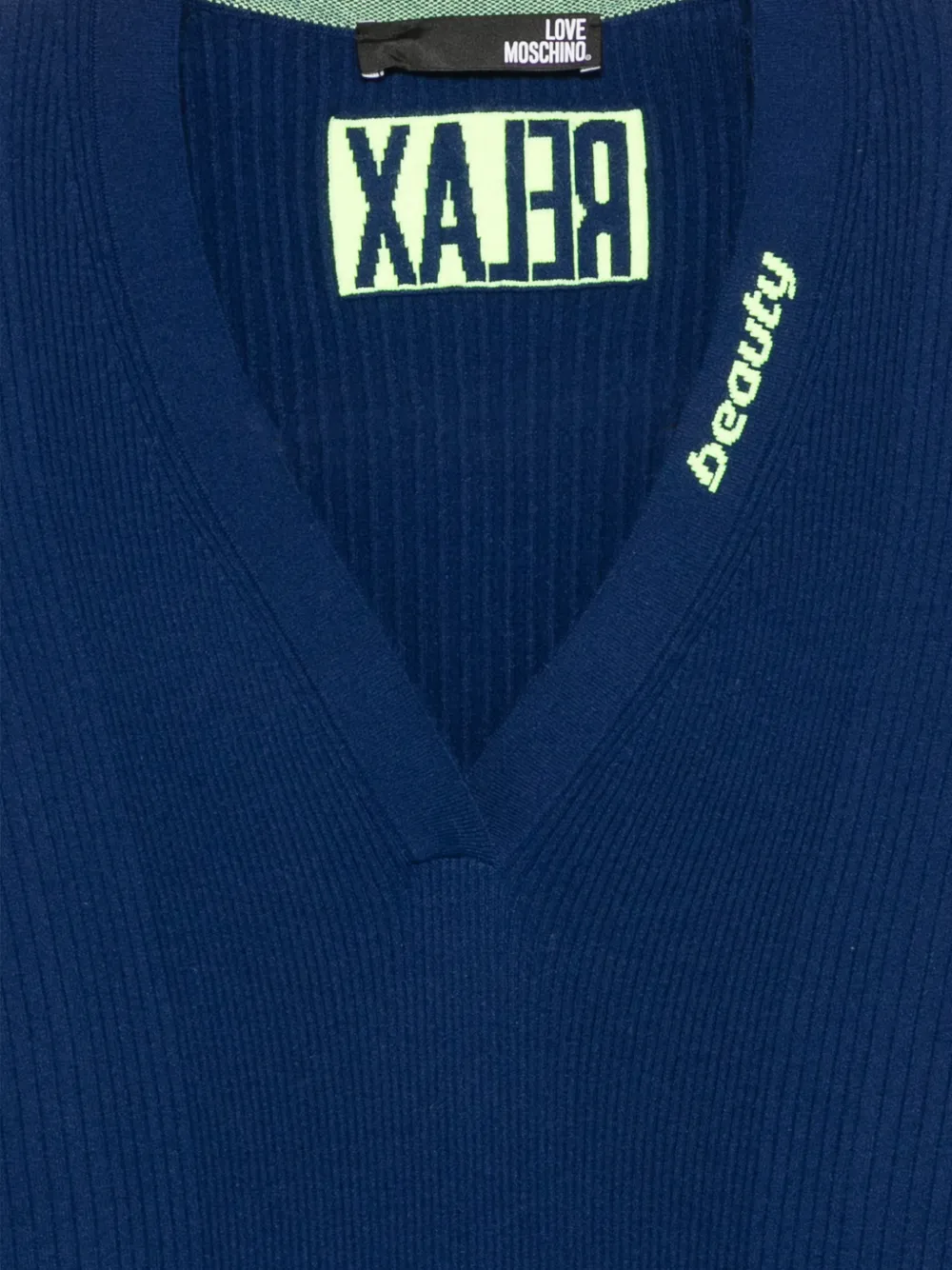 Love Moschino V-neck sweater Blauw