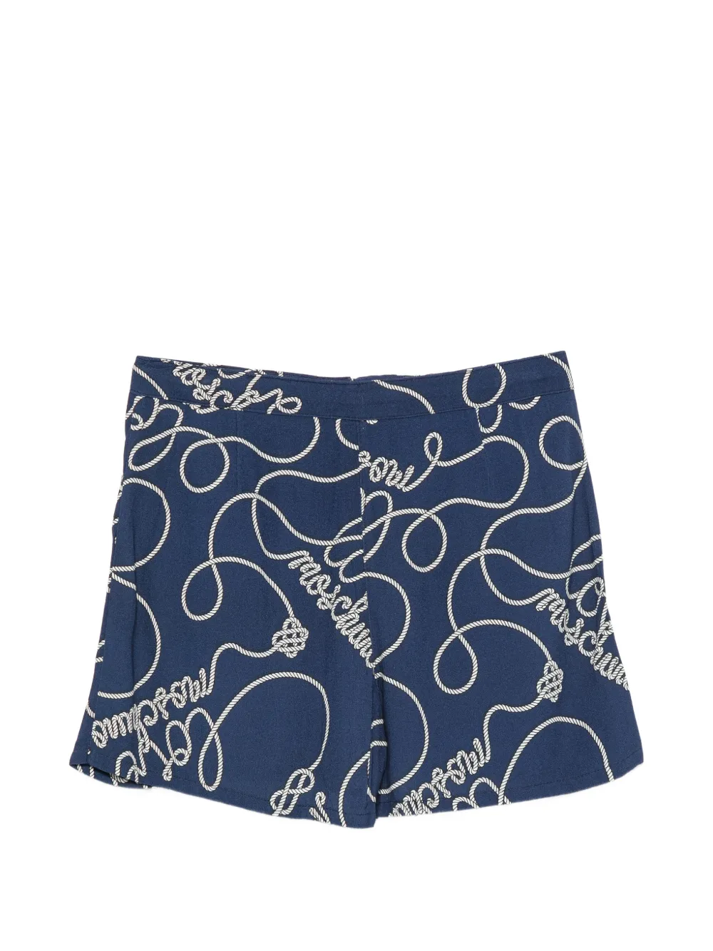 Love Moschino Shorts met trekkoord en touwprint Blauw
