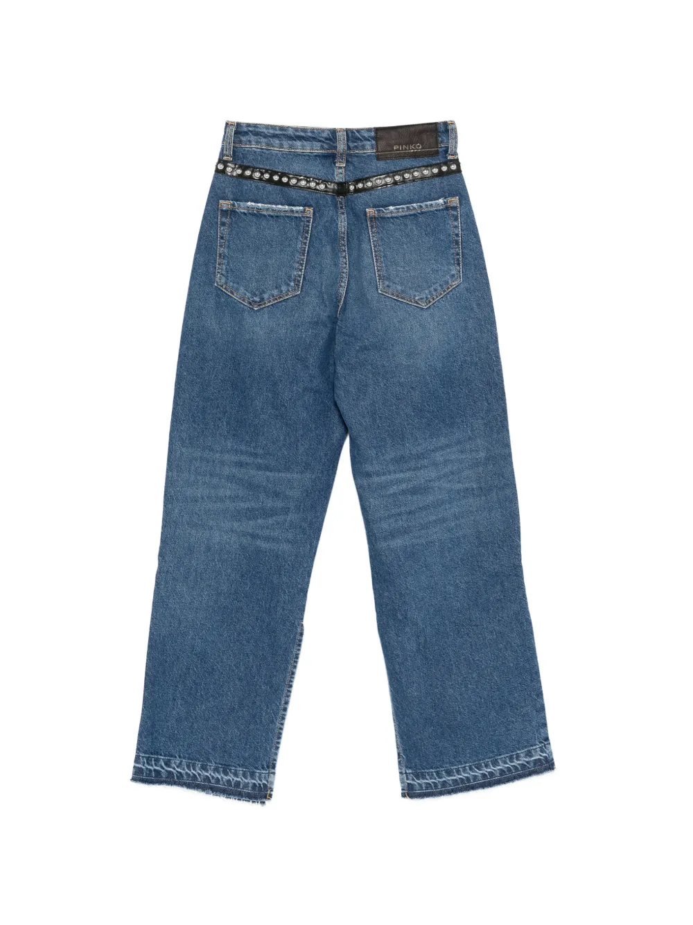 PINKO Jeans verfraaid met studs en split Blauw