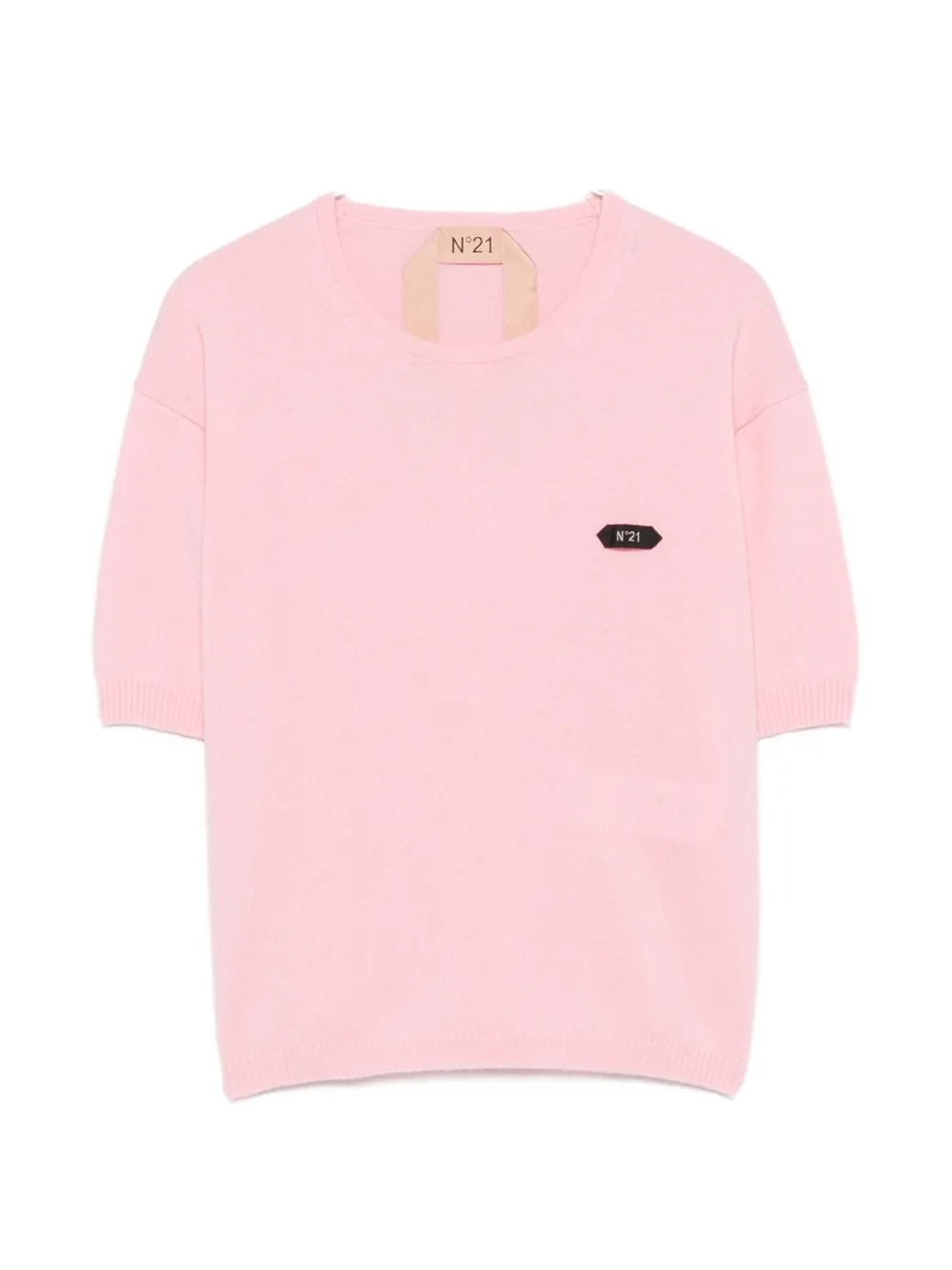 N°21 Logo-patch Short-sleeve Sweater In Multi