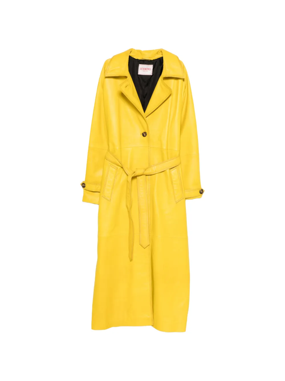 Iceberg belted leather coat - Giallo