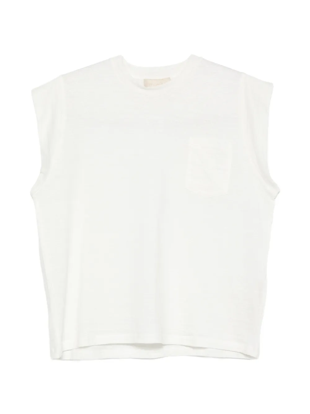 MOMONÌ chest-pocket cap-sleeve T-shirt - Bianco