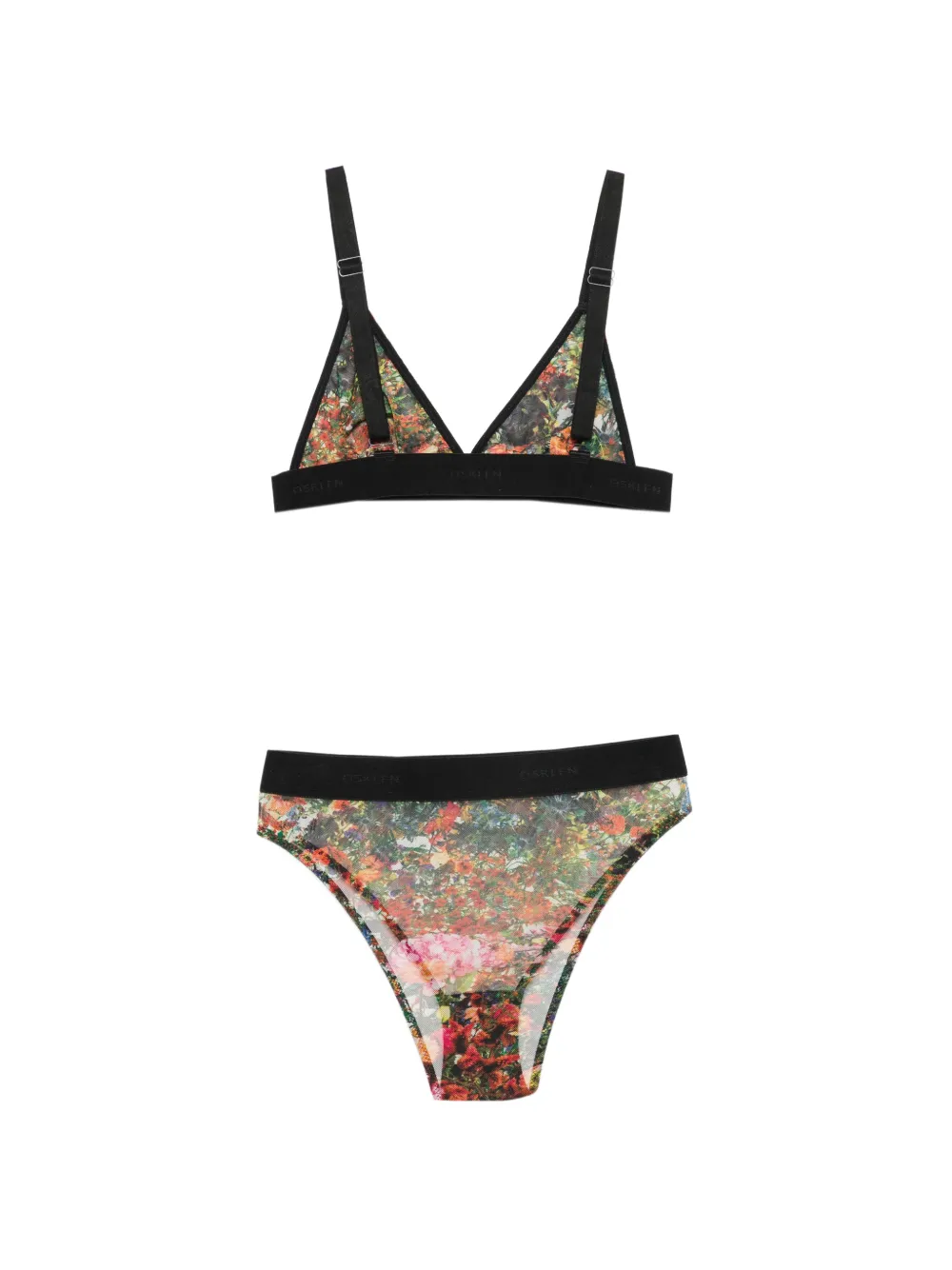  Osklen Conjunto De Lencería Con Estampado Floral - Amarillo 