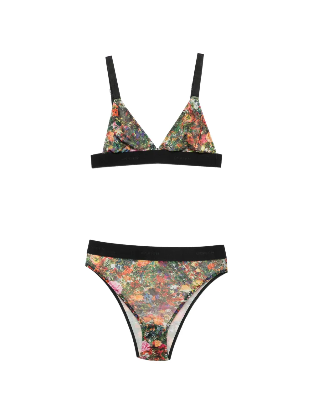 Osklen floral-print triangle lingerie set - Giallo
