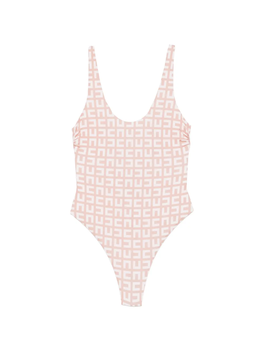 Elisabetta Franchi monogram-print scoop-neck swimsuit - Toni neutri