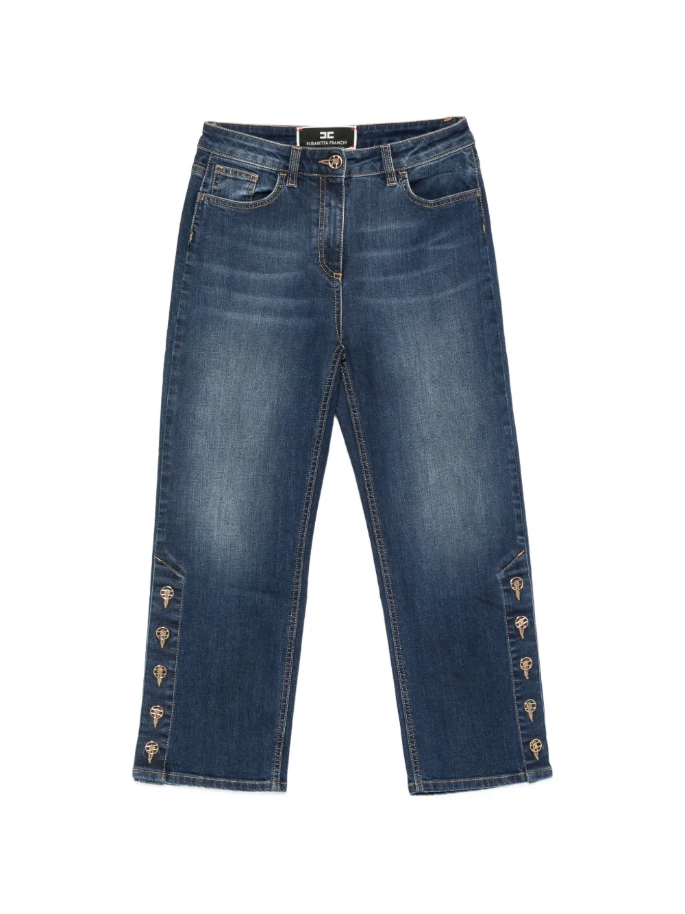 Elisabetta Franchi button-up cropped jeans - Blu