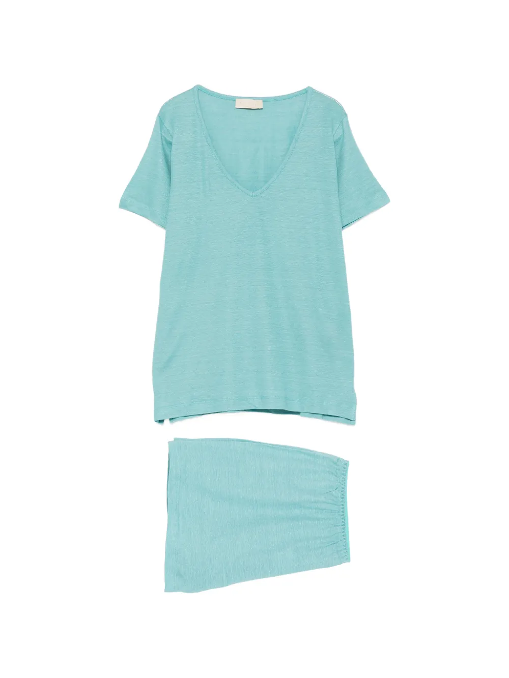 MOMONÌ V-neck short-sleeve T-shirt set - Blau
