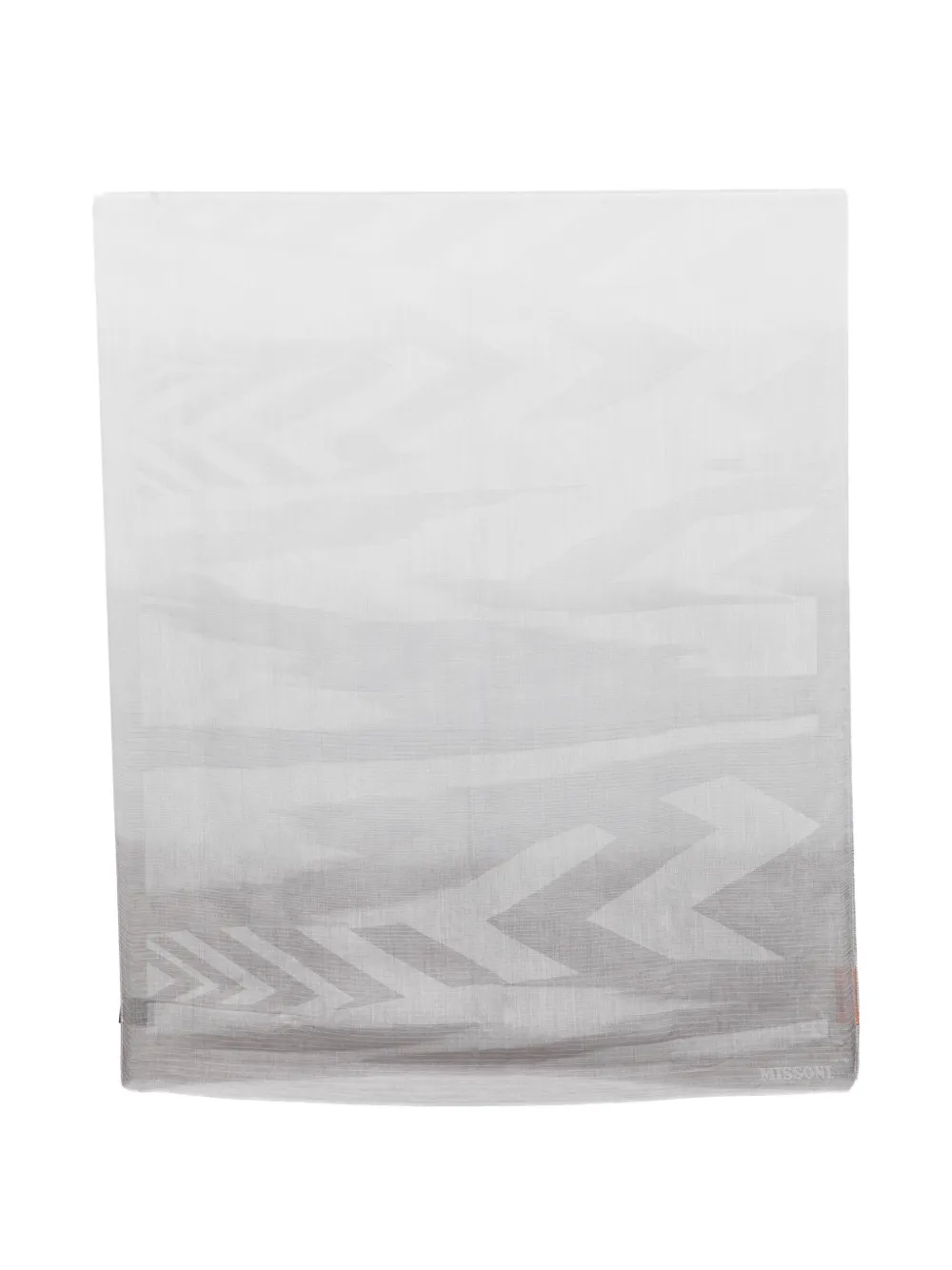 Missoni zigzag-pattern frayed scarf - Grau