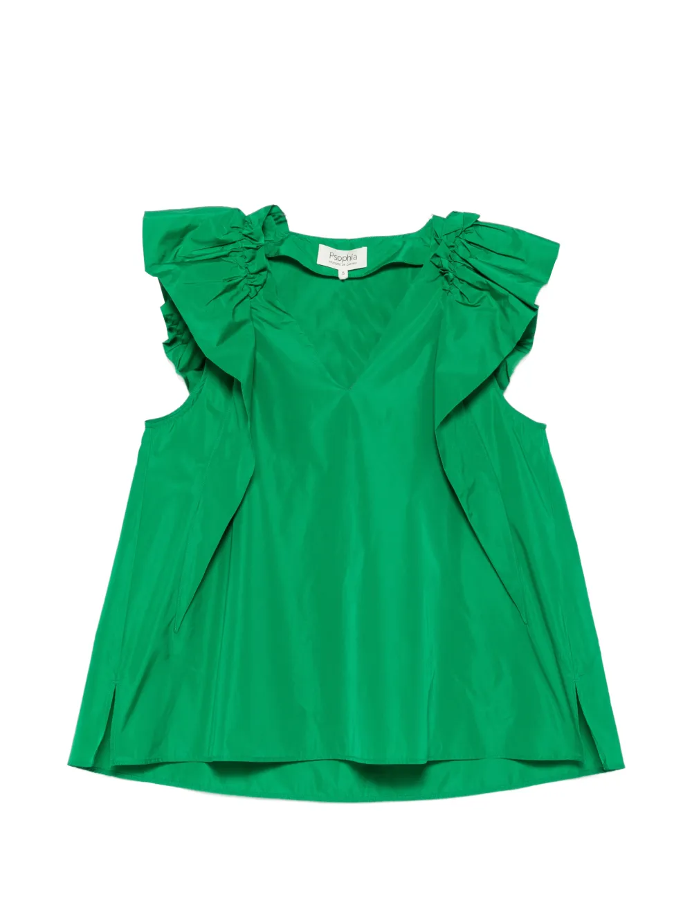 PSOPHIA ruffled V-neck blouse - Verde