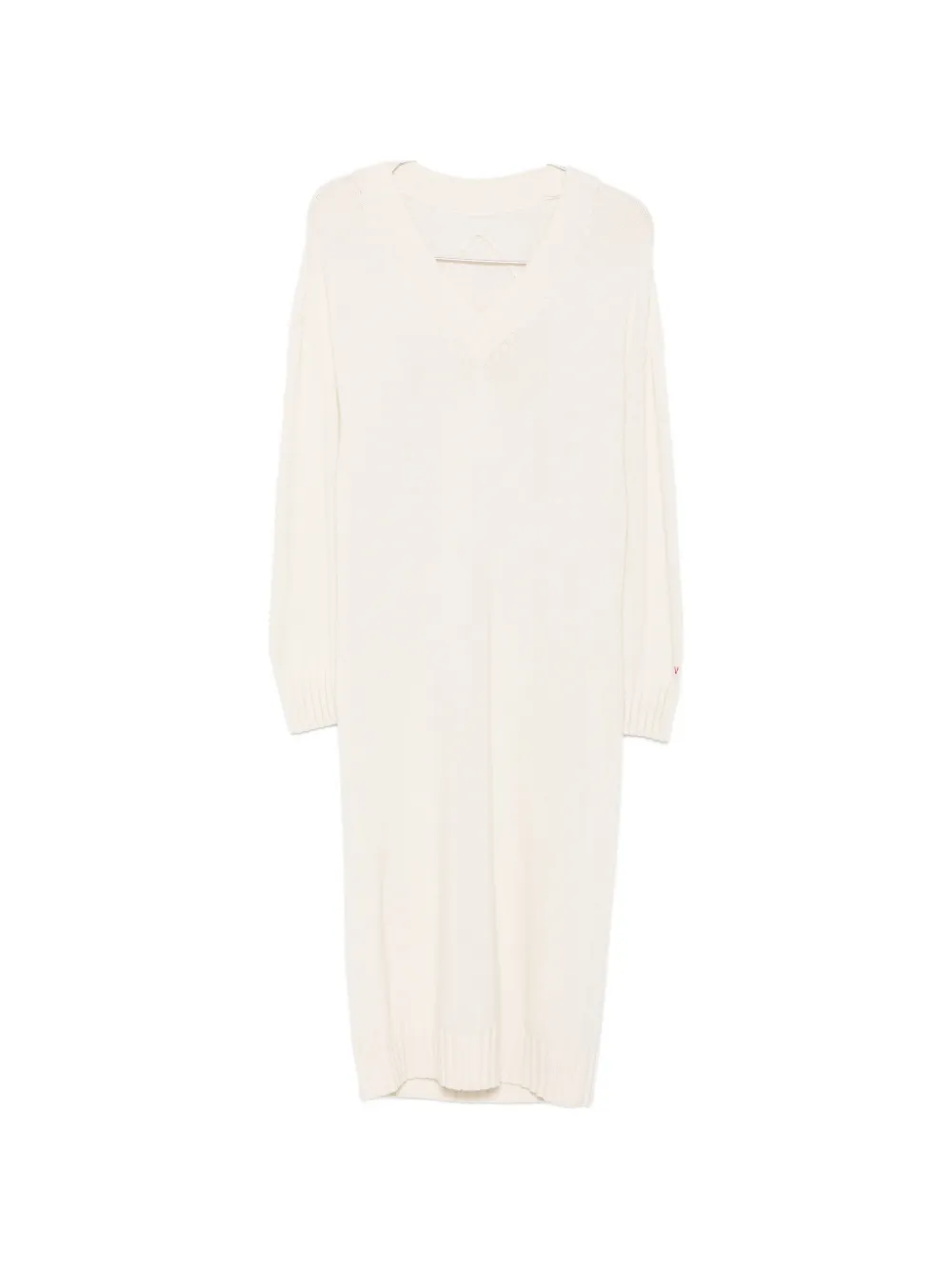 Liviana Conti V-neck knitted midi dress - Toni neutri