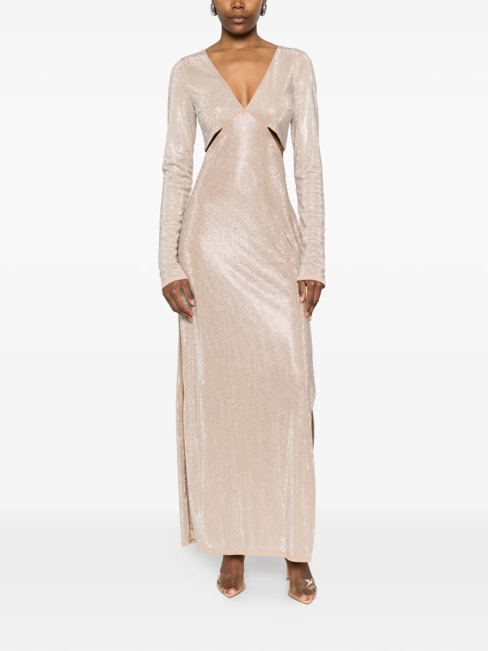 Cut-Out V-Neck Maxi Dress