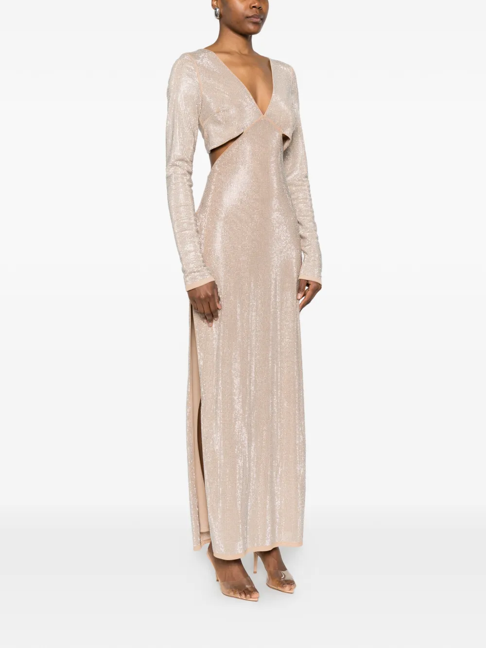 Cut-Out V-Neck Maxi Dress