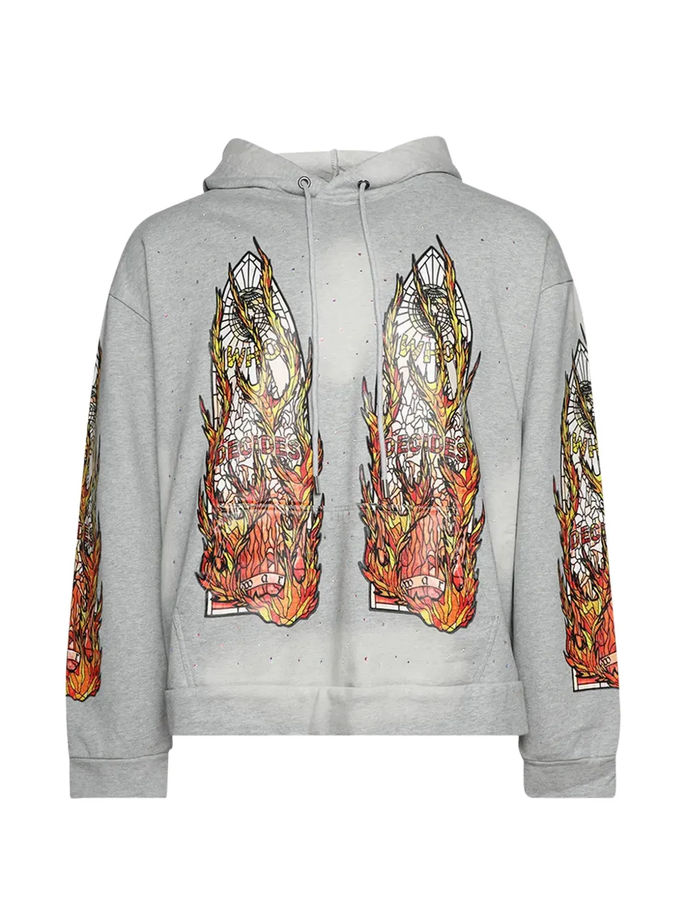 Who Decides War Flame Glass hoodie - Grey