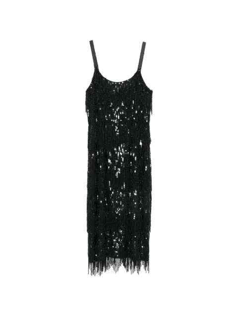 Elisabetta Franchi sequin-embellished fringed midi dress