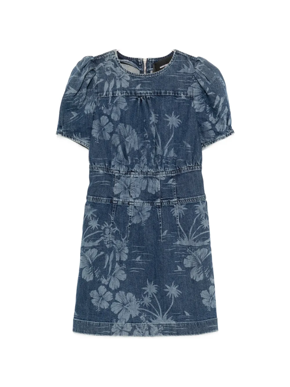 Marco Bologna floral-print puff-sleeve mini dress - Blu