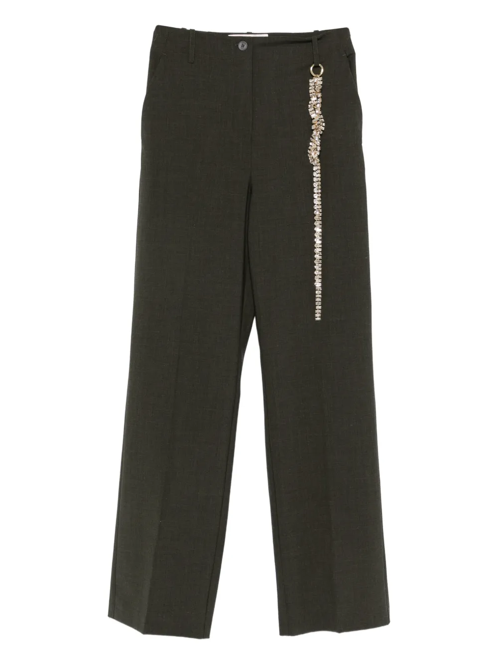 Circus Hotel Embellished Trousers In Black