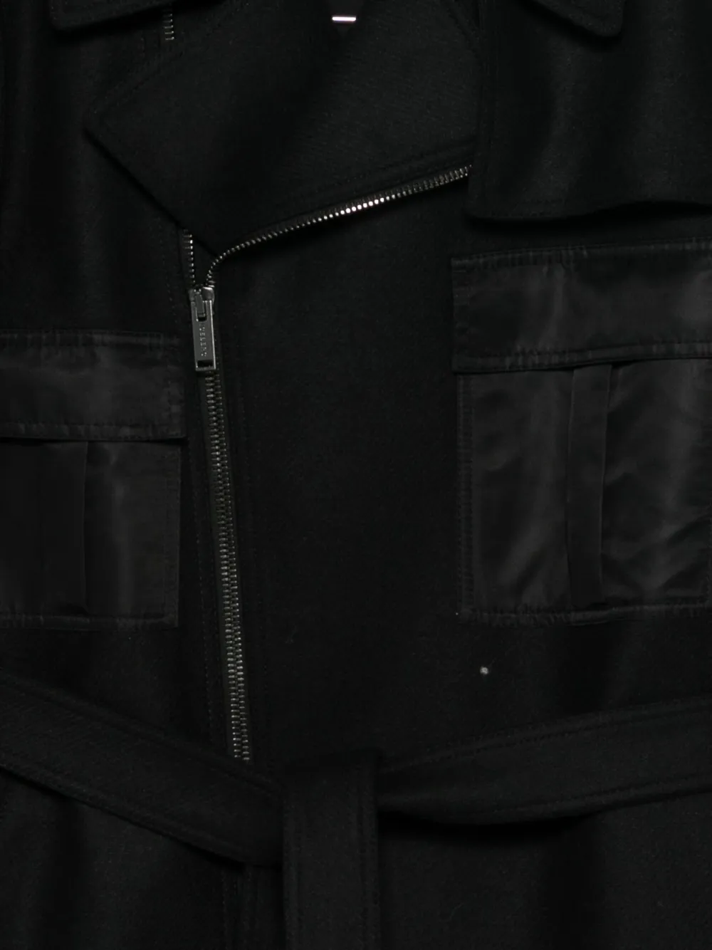 Iceberg Zip Belted Coat In Black