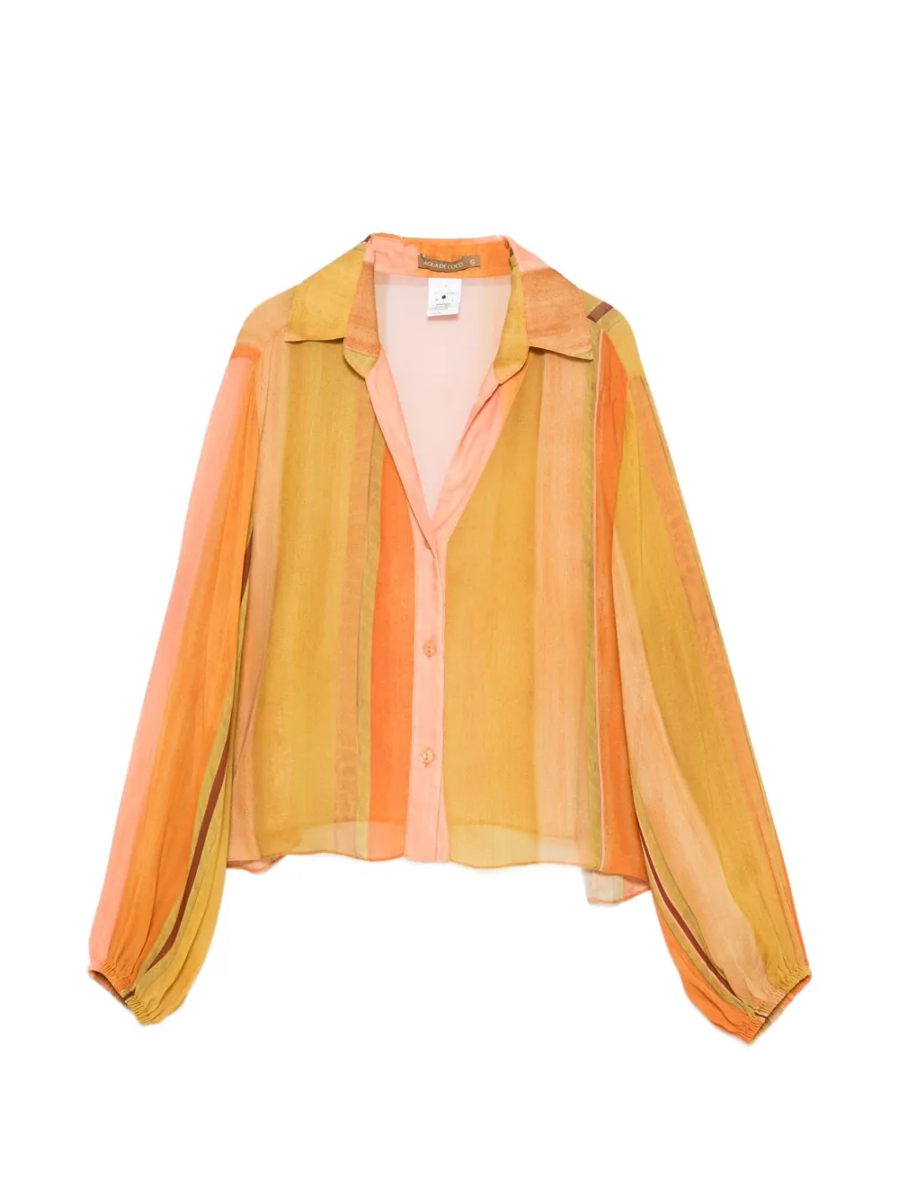 Água de Coco striped silk shirt - Arancione