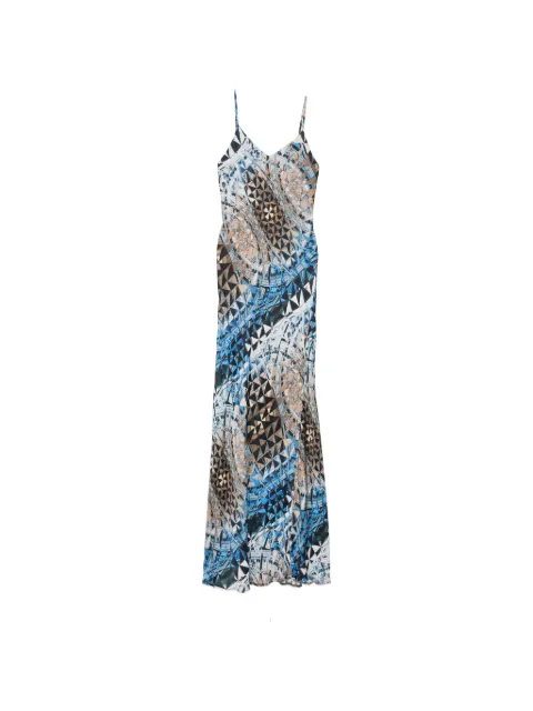 BCBG Max Azria geometric-print V-neck maxi dress