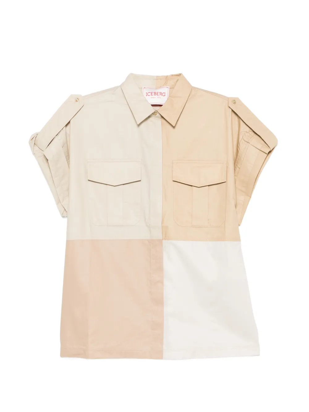 Iceberg Patchwork Short-sleeve Shirt In Neutral
