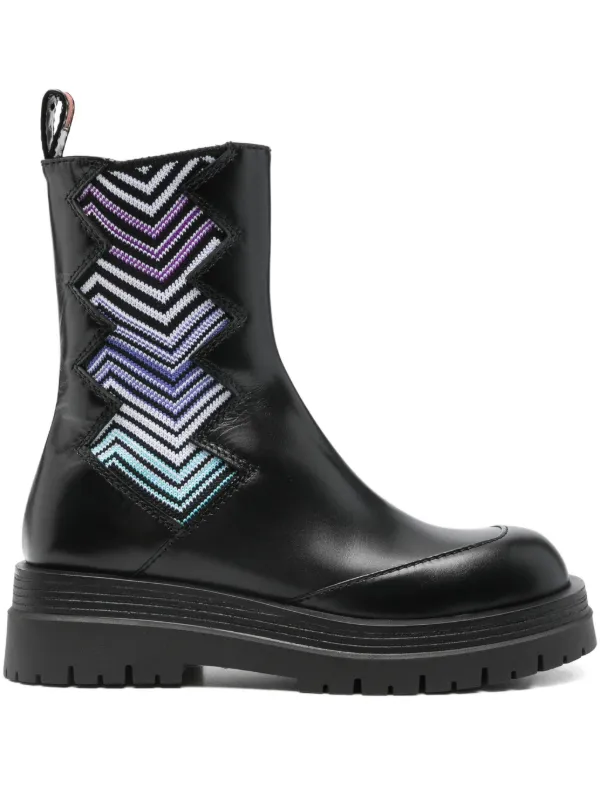 Missoni 50mm Zigzag Chelsea Boots in Black