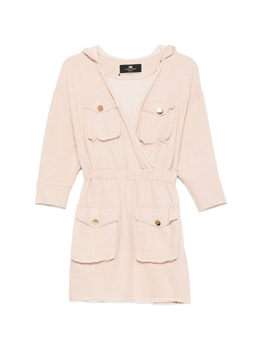Elisabetta Franchi hooded wrap-style mini dress - Toni neutri