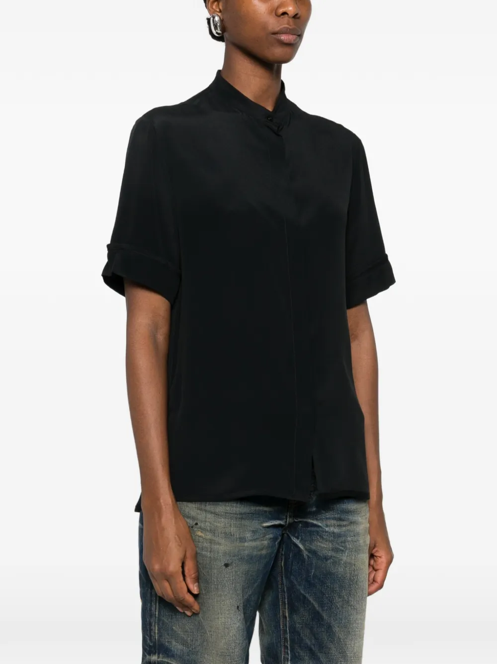 Rolled Sleeve Woven Shirt
