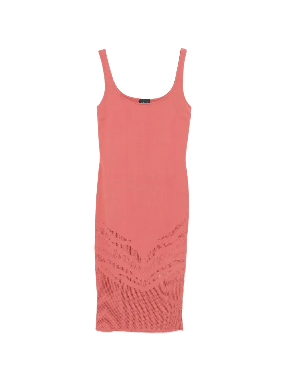 Just Cavalli scoop-neck perforated-detail midi dress - Rosa