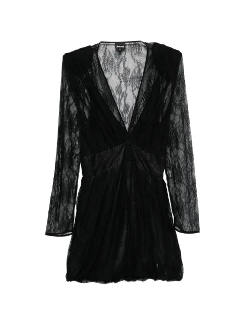 Just Cavalli lace V-neck mini dress