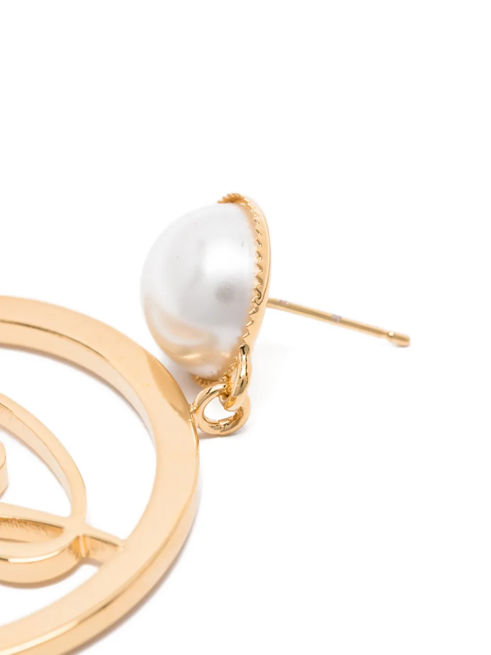 Faux-Pearl Logo Earrings