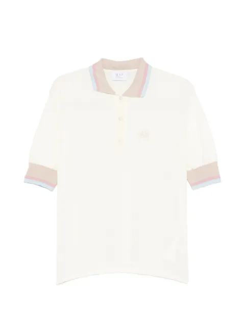 mvp wardrobe logo-embroidered striped polo shirt