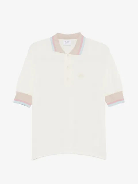 mvp wardrobe logo-embroidered striped polo shirt