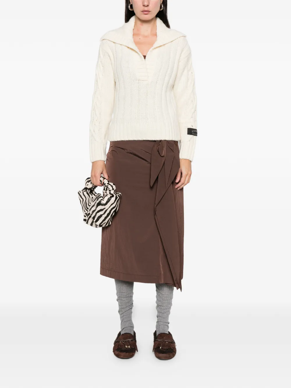 Iceberg Cable-knit Sweater In Neutral