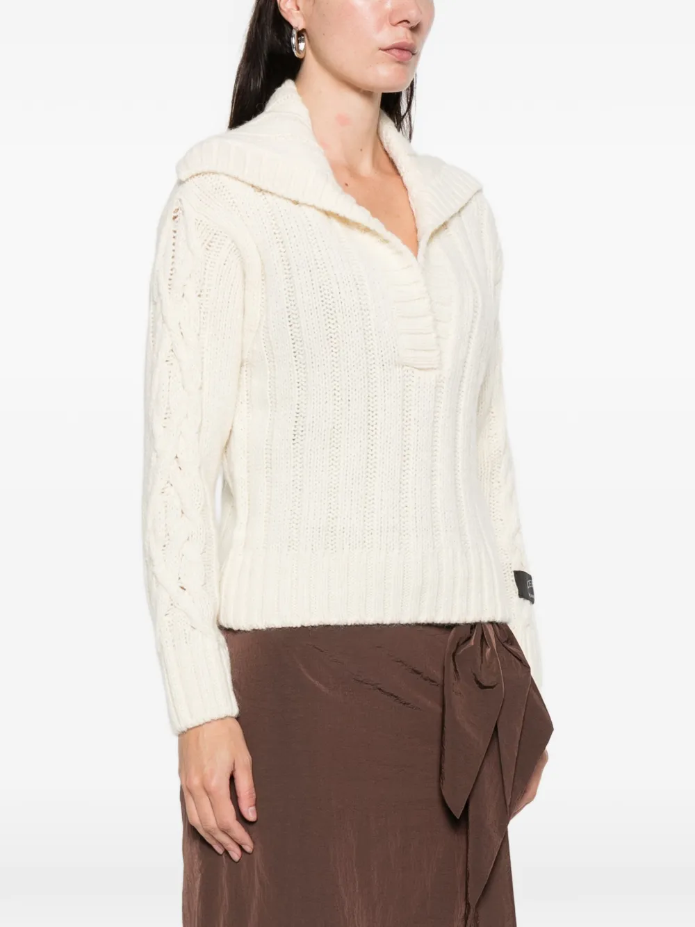 Iceberg Cable-knit Sweater In Neutral