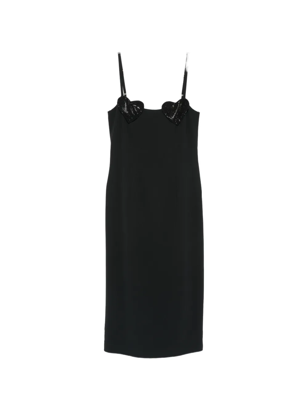 Blumarine heart-motif embellished midi dress - Nero