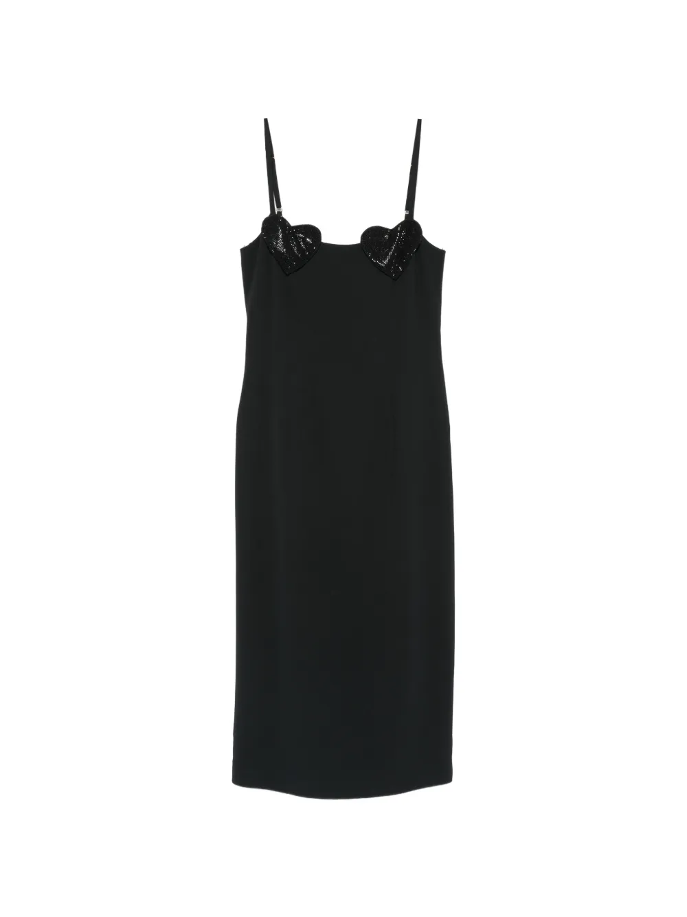Blumarine heart-motif embellished midi dress - Nero